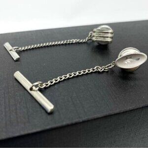 Vintage Tie Tack Lapel Pins Silver Tone Swank